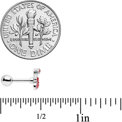 16G 1/4 Clear CZ Gem Gold Hue Christmas Tragus Earring Set of 3