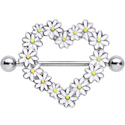14G 13/16 Daisy Flower Heart Valentines Nipple Shield Set