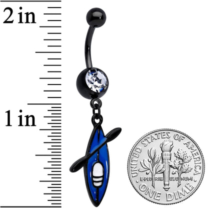 Clear Gem Black Blue Summer Kayak Boat Dangle Belly Ring