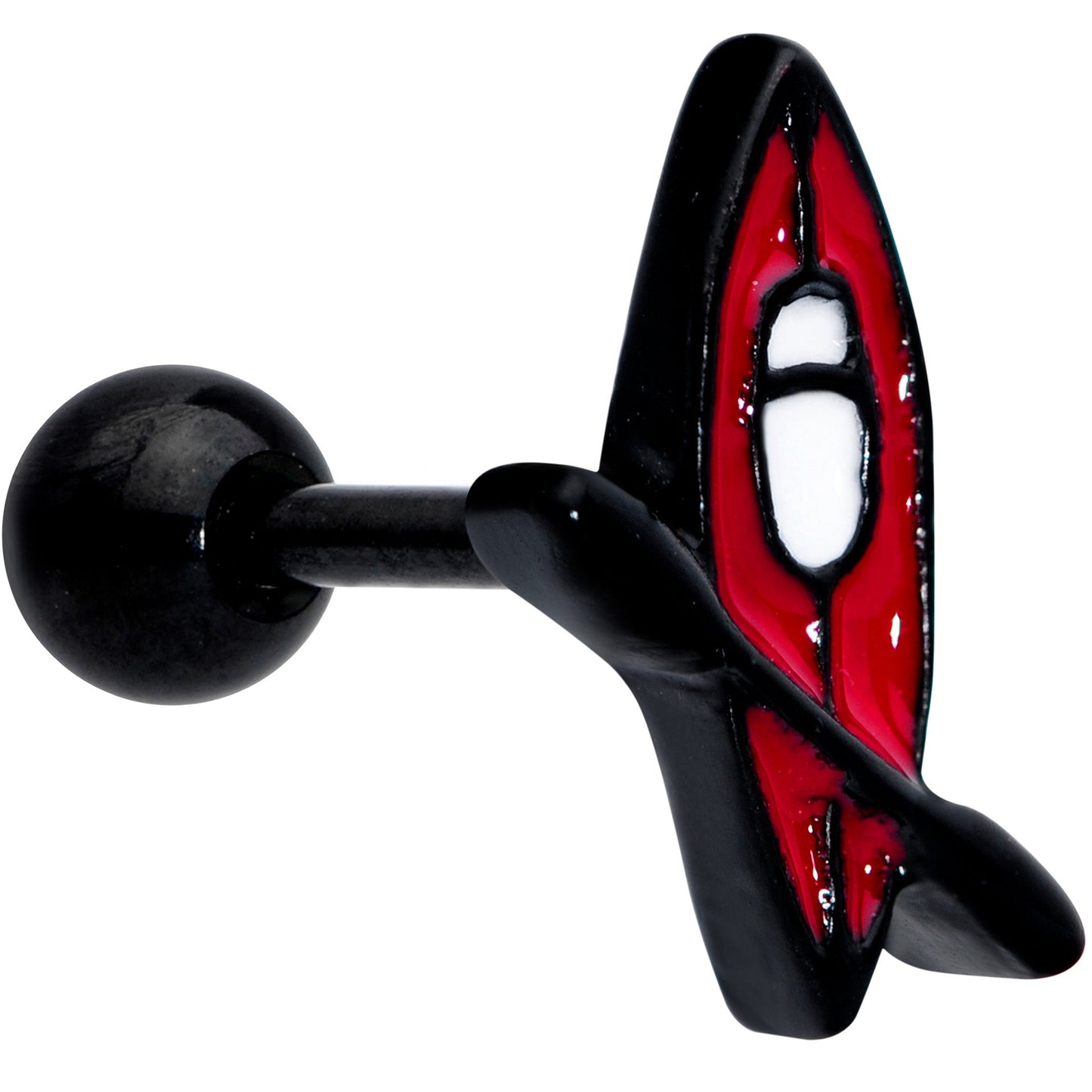 16G 1/4 Black Red Summer Kayak Boat Cartilage Tragus Earring