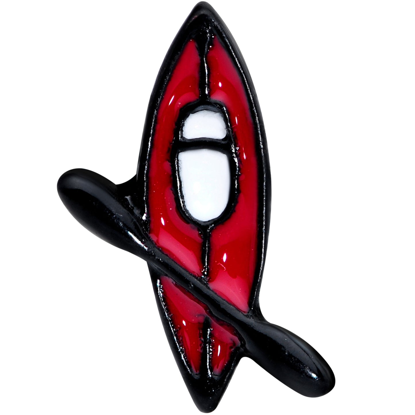 16G 1/4 Black Red Summer Kayak Boat Cartilage Tragus Earring