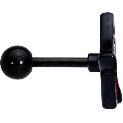 16G 1/4 Black Red Summer Kayak Boat Cartilage Tragus Earring