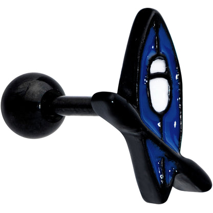 16G 1/4 Black Blue Summer Kayak Boat Cartilage Tragus Earring