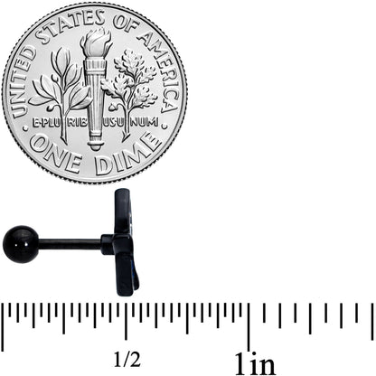 16G 1/4 Black Blue Summer Kayak Boat Cartilage Tragus Earring