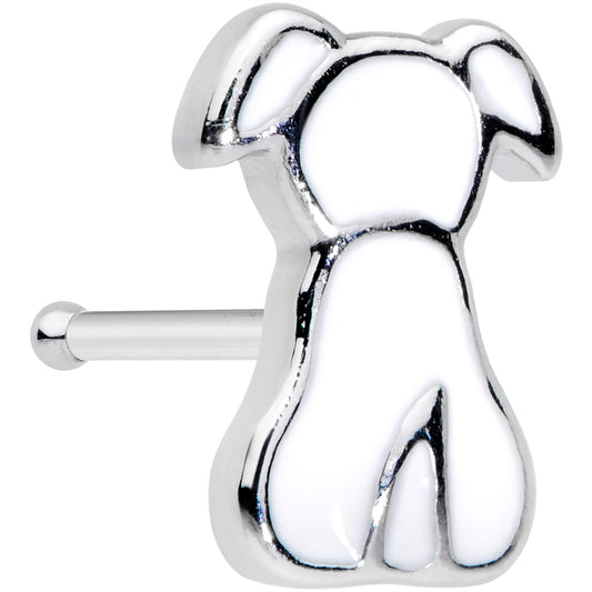 20G 1/4 White Sitting Dog Nose Bone