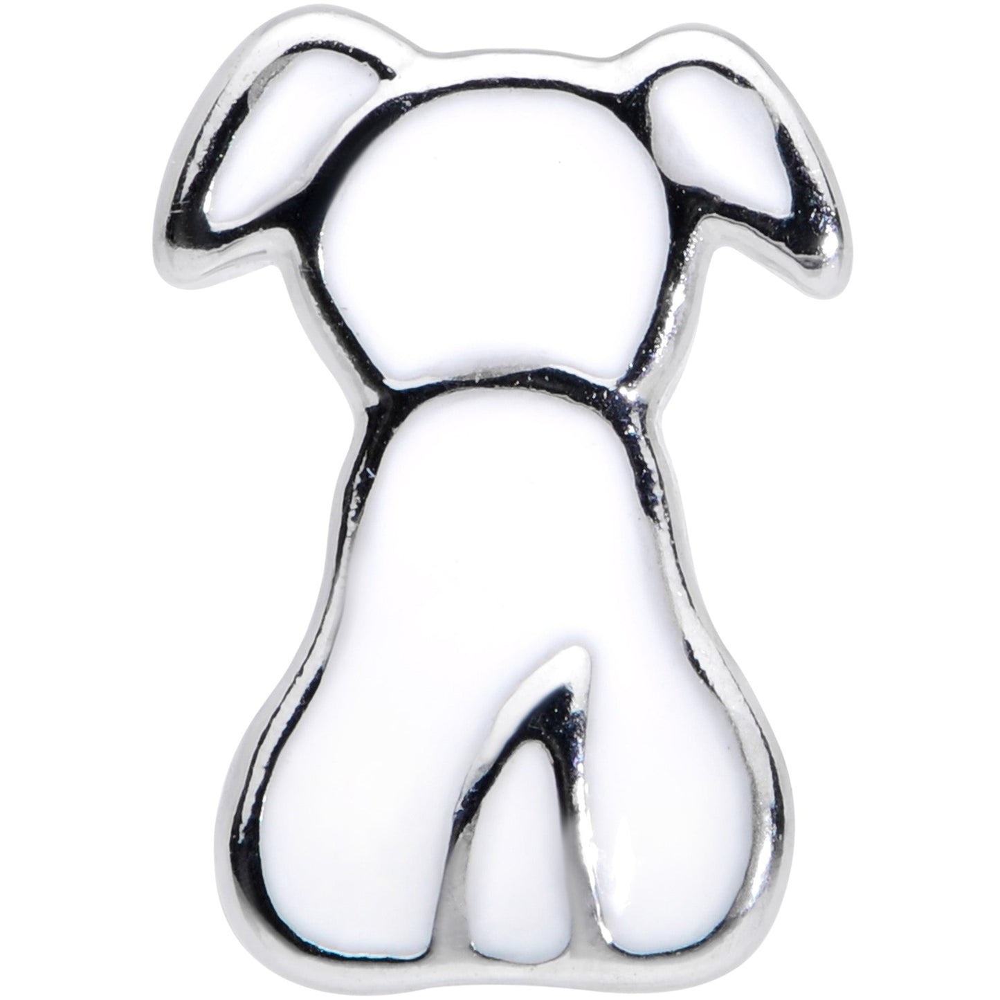 20G 1/4 White Sitting Dog Nose Bone