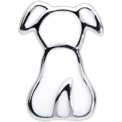 20G 1/4 White Sitting Dog Nose Bone