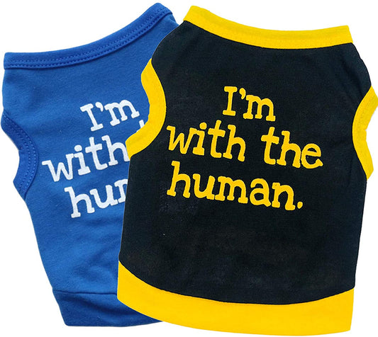 I'm with The Human Dog Cat Puppy Pet Shirts - Jaico Online Shop