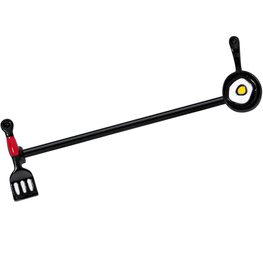 14G Black Spatula Pan Kitchen Cooking Industrial Barbell 38mm