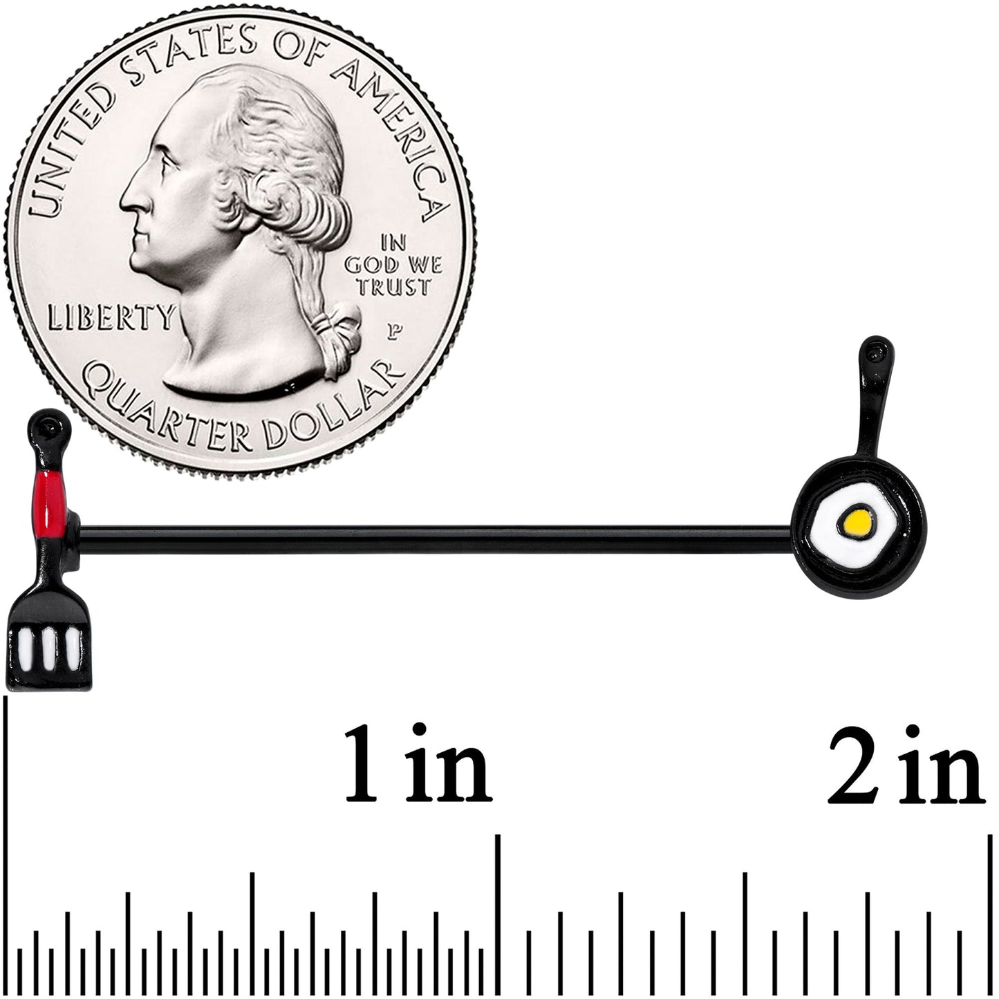 14G Black Spatula Pan Kitchen Cooking Industrial Barbell 38mm