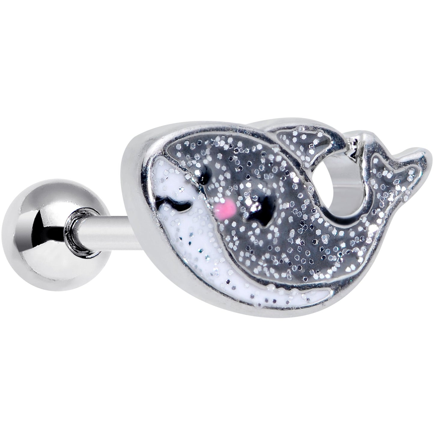 16G 1/4 Sweet Smiling Whale Cartilage Tragus Earring