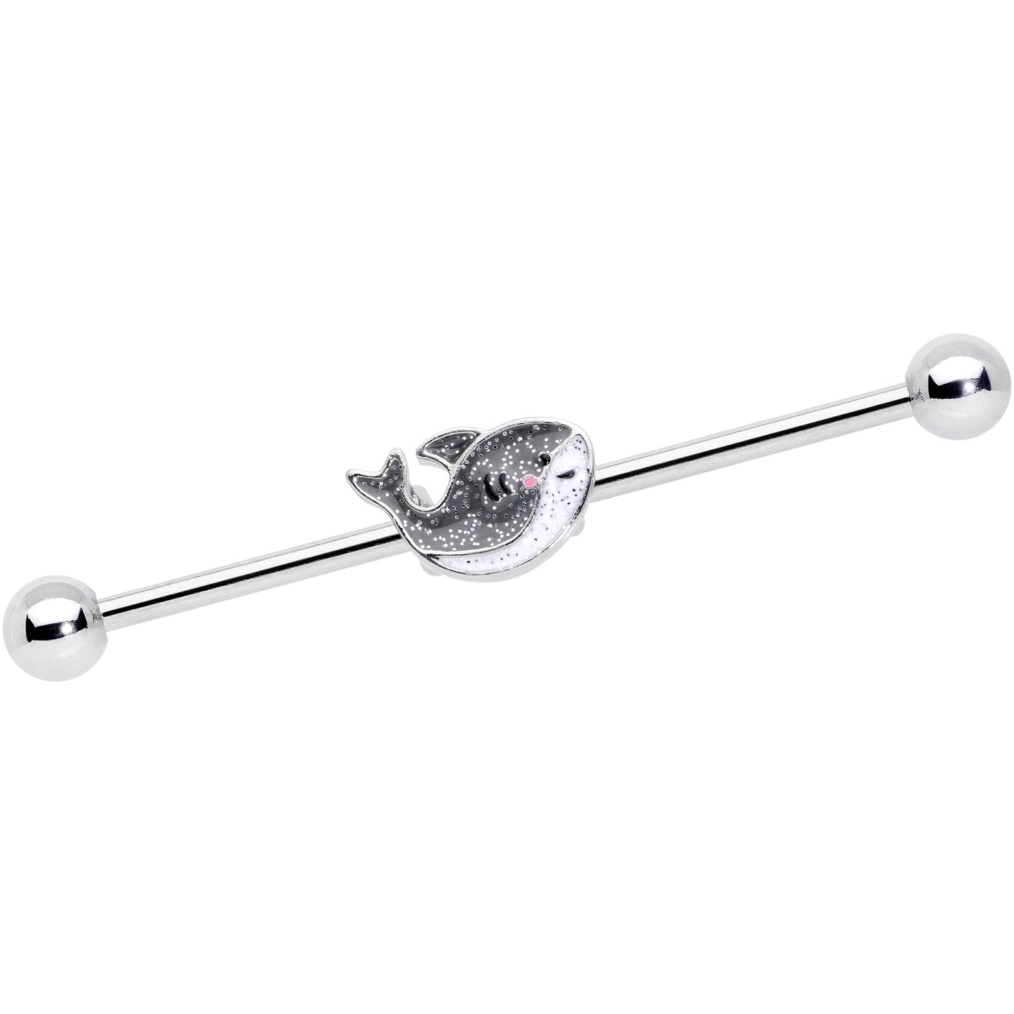 14G Sweet Smiling Whale Industrial Barbell 38mm