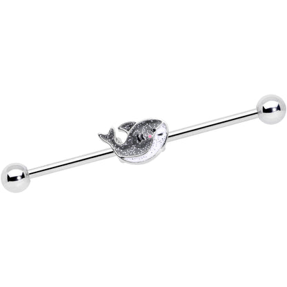 14G Sweet Smiling Whale Industrial Barbell 38mm