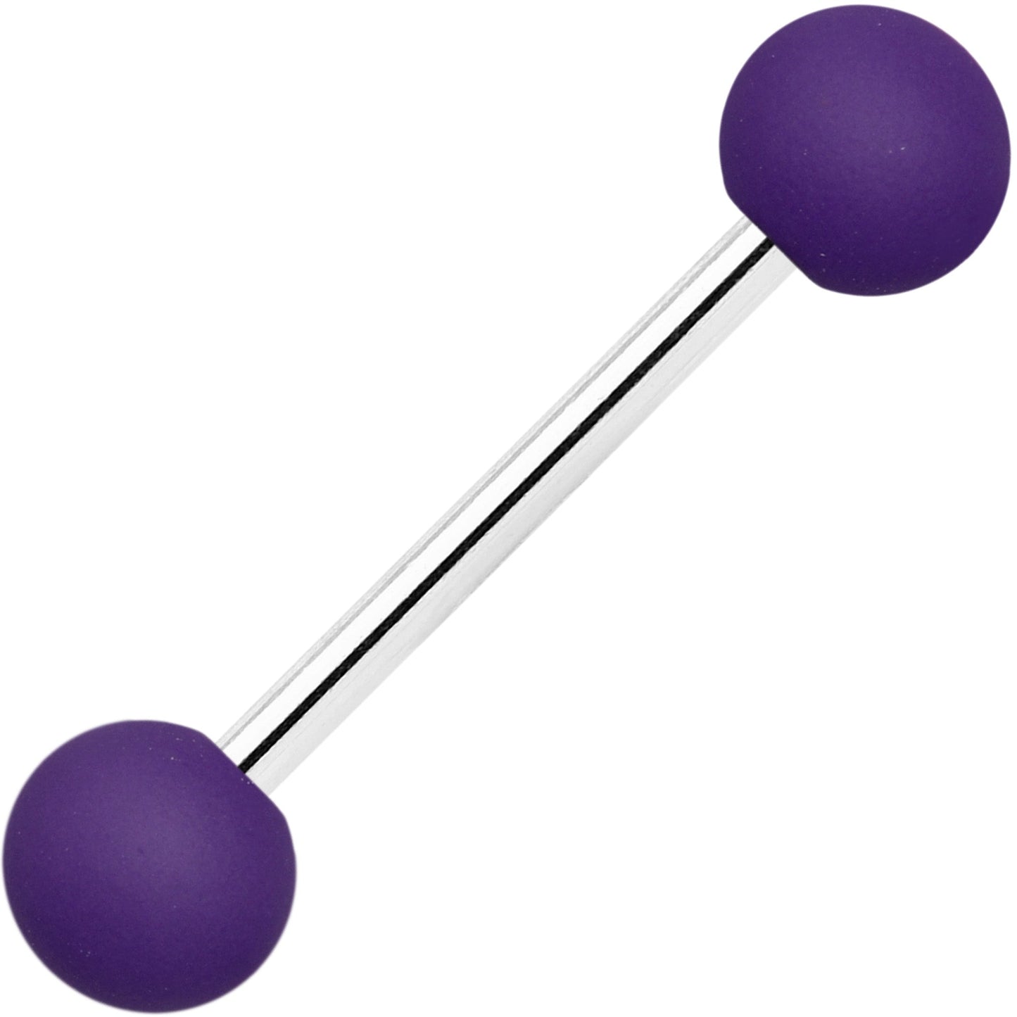 Clear Gem Rainbow Pink Heart Purple Barbell Tongue Ring Set of 4