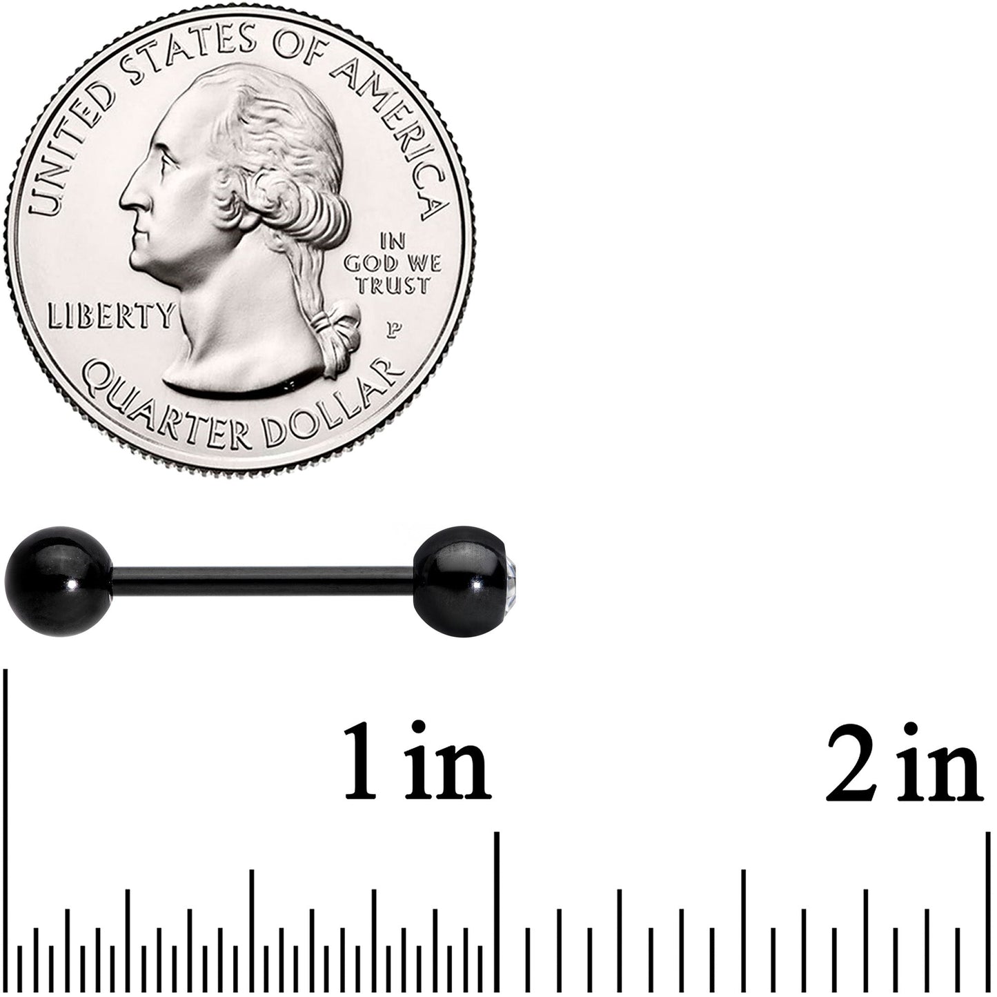 Clear Gem Black Purple Heart Matte Stripe Barbell Tongue Ring Set of 4