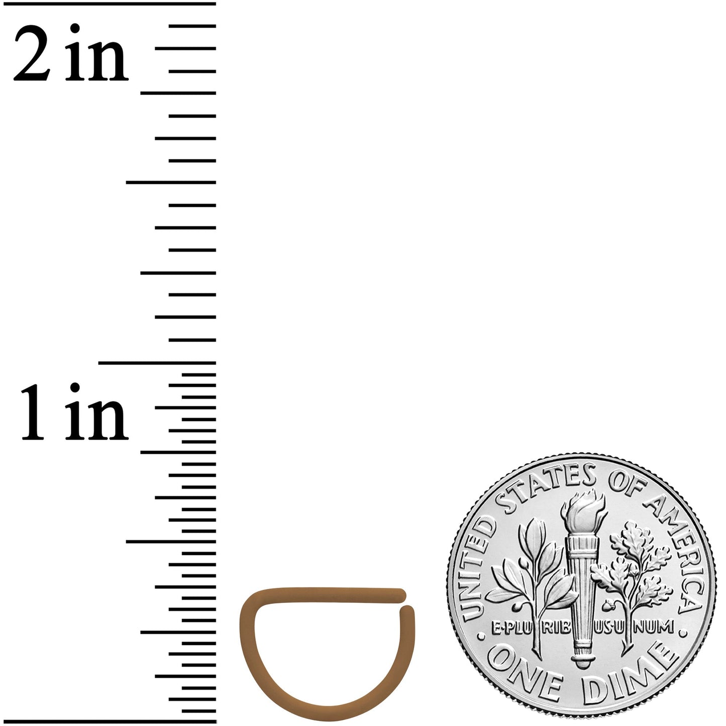 18G 3/8 Light Brown Matte D Shape Septum Ring