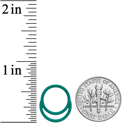 18G 3/8 Teal Matte Double Circle Cartilage Hinged Segment Ring