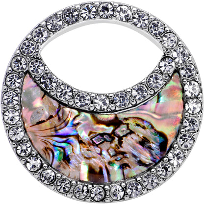 Clear Gem Iridescent Crescent Moon Tunnel Plug Set
