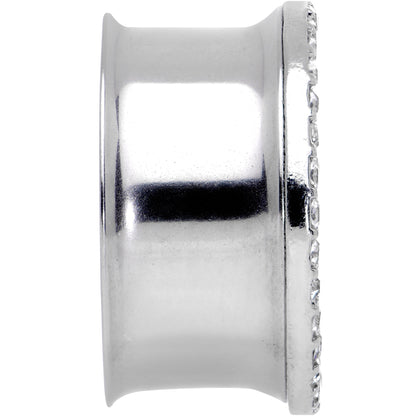 Clear Gem Iridescent Crescent Moon Tunnel Plug Set