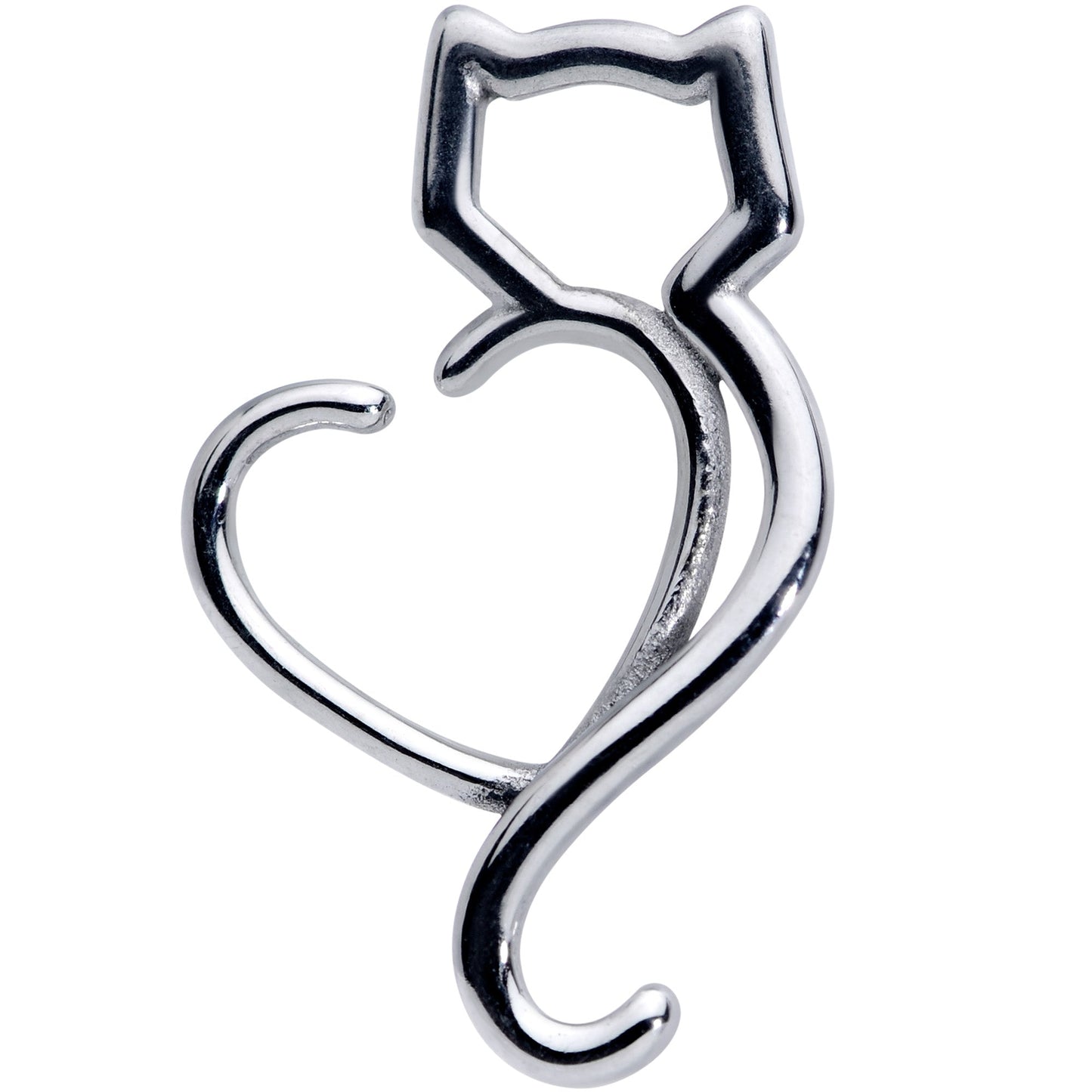 16G 5/16 Cat Lover Heart Kitty Closure Ring