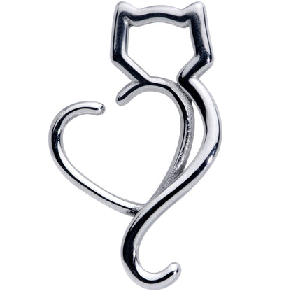 16G 5/16 Cat Lover Heart Kitty Closure Ring