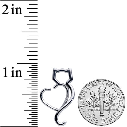 16G 5/16 Cat Lover Heart Kitty Closure Ring