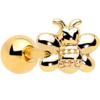 16G 1/4 Gold Tone Simply Stylish Bee Cartilage Tragus Earring