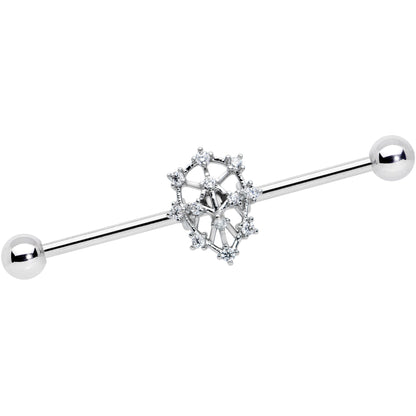 14G Clear CZ Gem Constellation Industrial Barbell 38mm