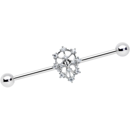14G Clear CZ Gem Constellation Industrial Barbell 38mm