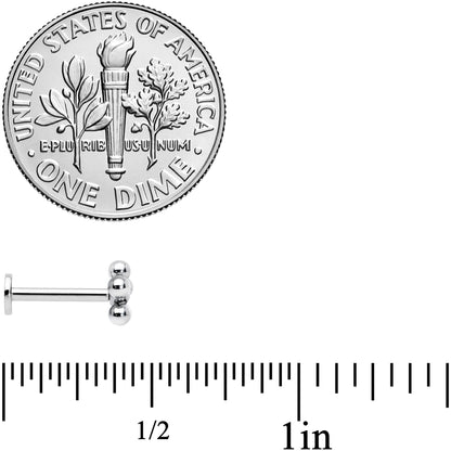 16G 5/16 Clear CZ Gem Flower Butterfly Labret Tragus Set of 3