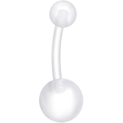 Aurora Gem White Matte UV Clear Glitter Belly Ring Set of 4