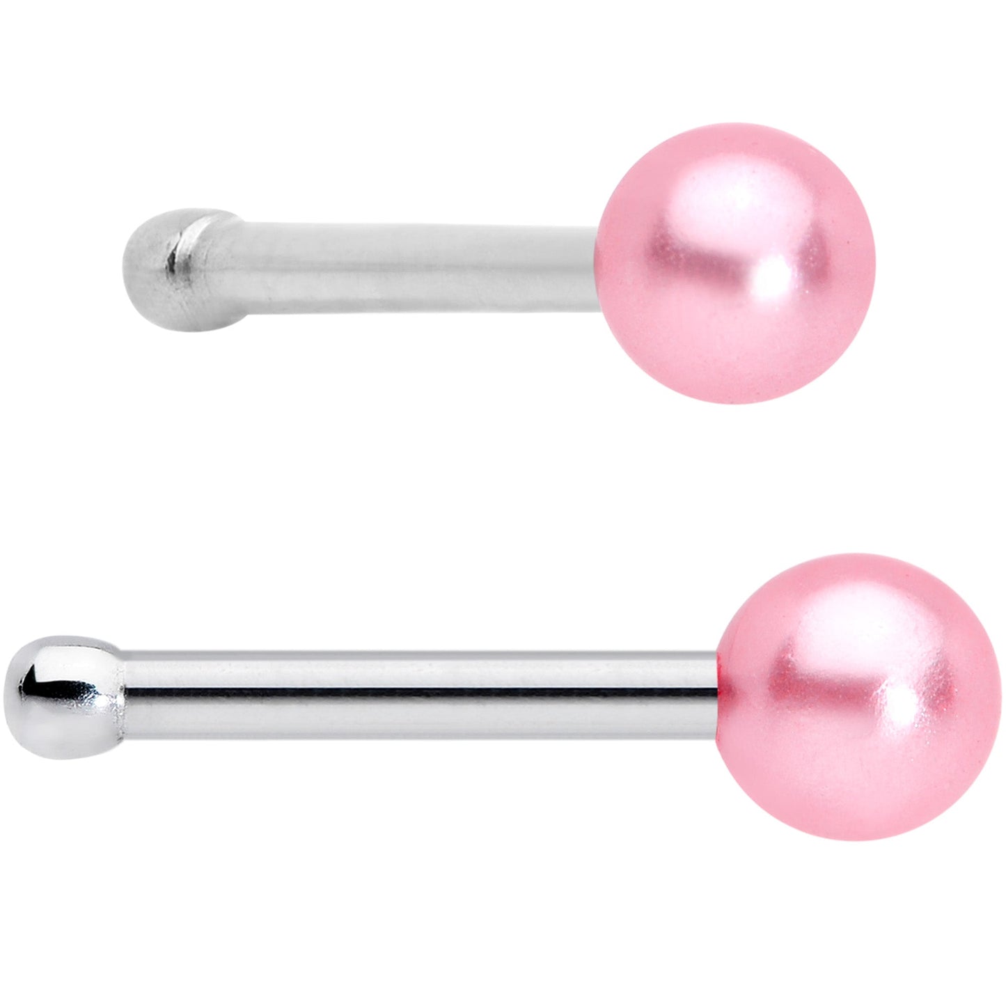 20G 5/16 1/4 Pink CZ Gem Daisy Nose Hoop Bone L Shape Set of 4