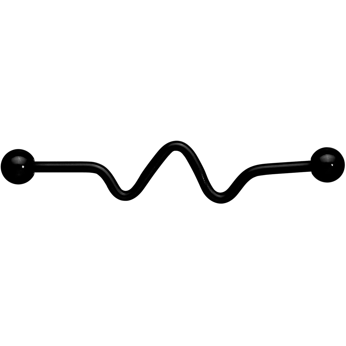 14G Black Pulse Wave Project Bar 38mm