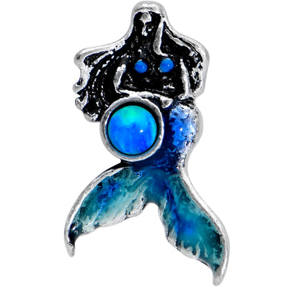 16G 1/4 Blue Synthetic Opal Blue Tail Mermaid Cartilage Tragus