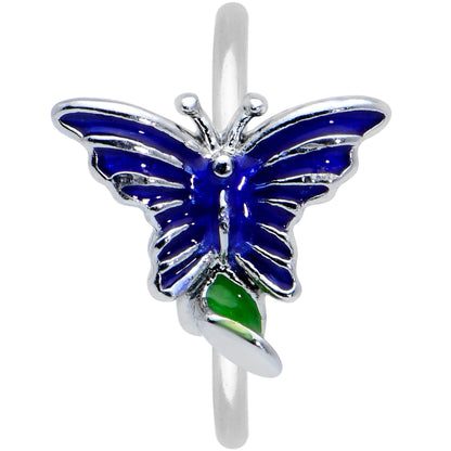 20G 5/16 Beautiful Blue Butterfly Nose Hoop
