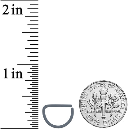 18G 3/8 Grey Matte D Shape Septum Ring