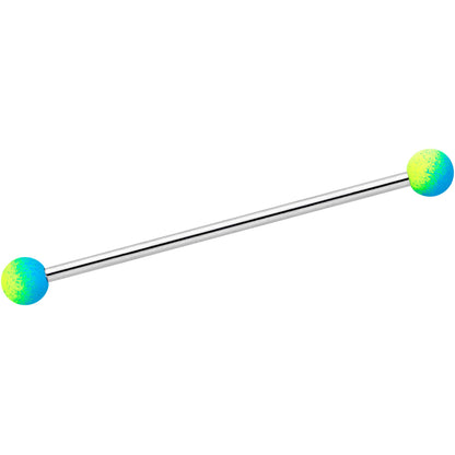 14G Blue Black Ombre Soft Finish Industrial Barbell 38mm Set of 4