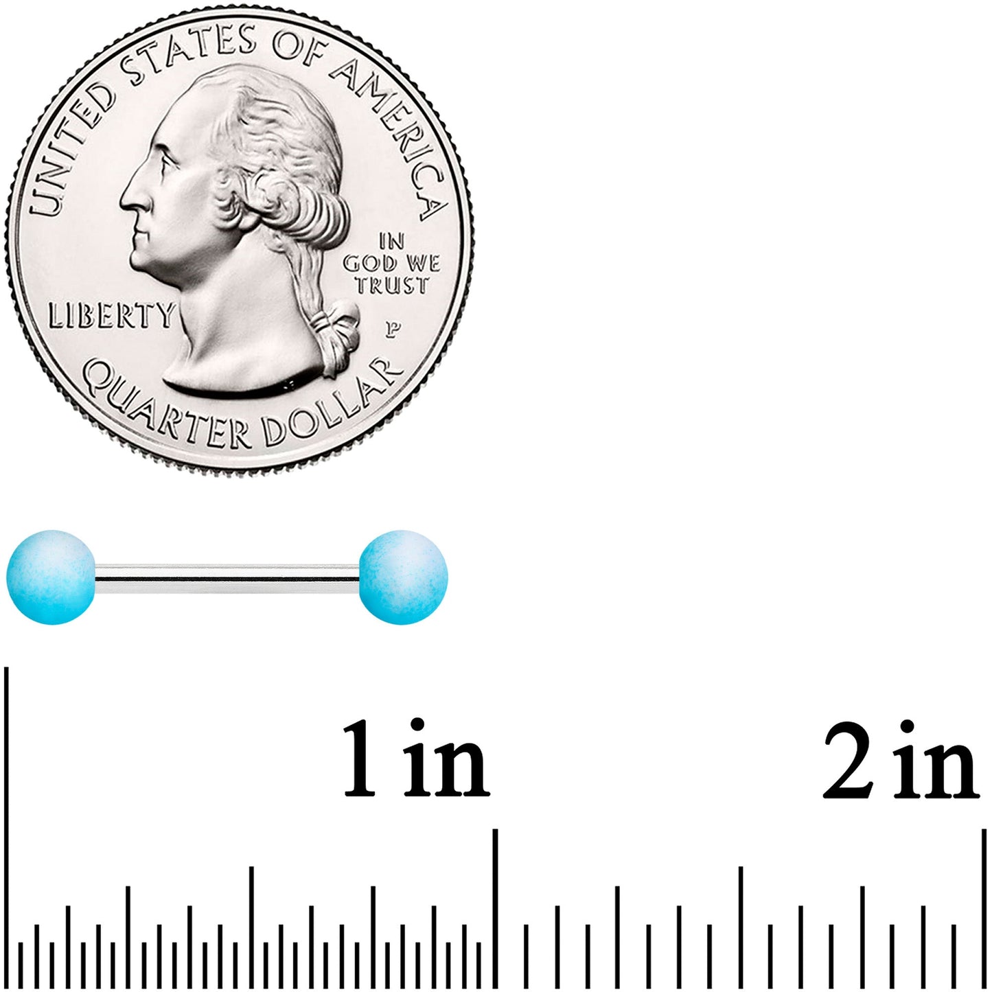 14G 9/16 Blue White Ombre Soft Finish Barbell Nipple Ring Set