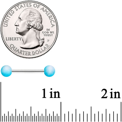 14G 9/16 Blue White Ombre Soft Finish Barbell Nipple Ring Set