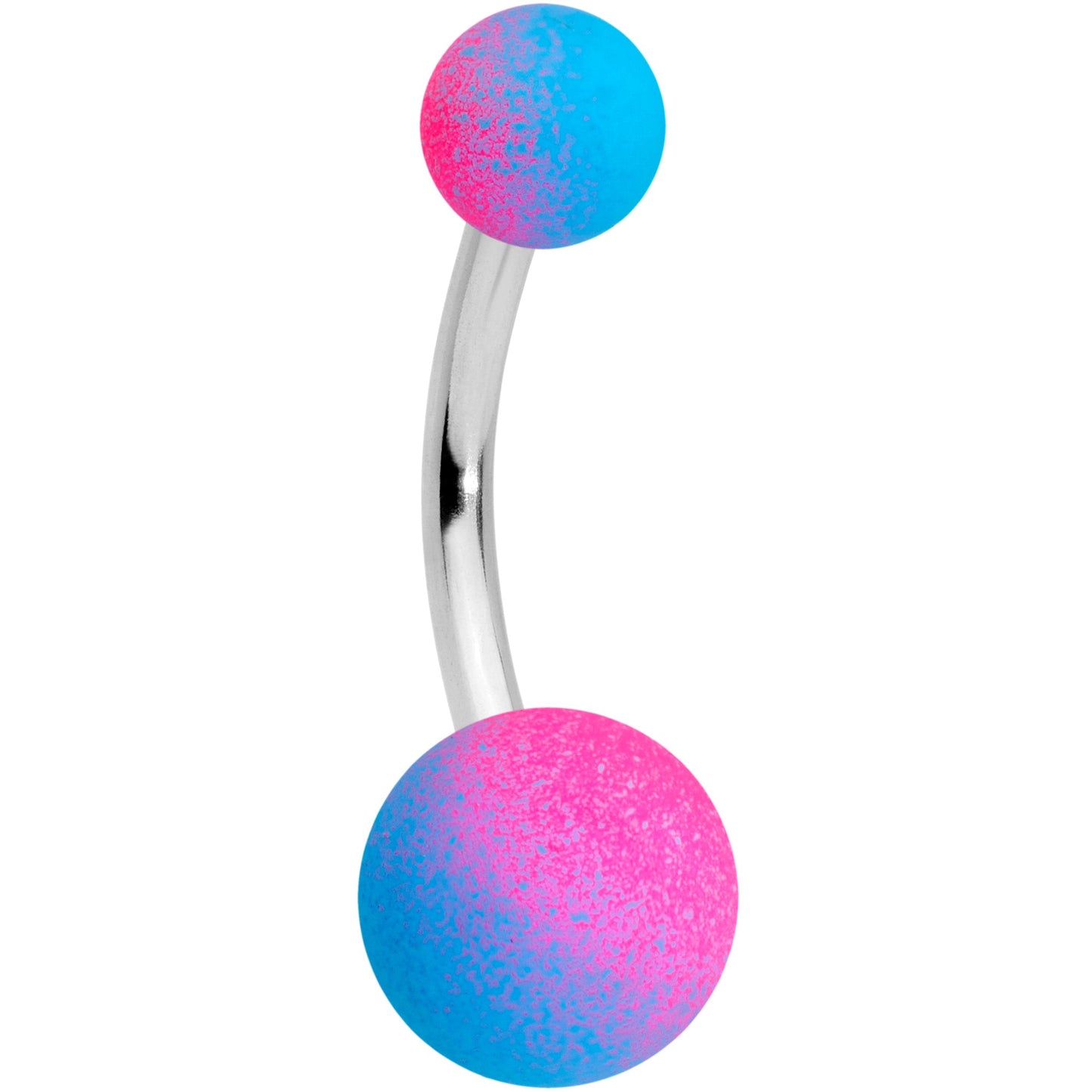 Black Blue Peach Ombre Soft Finish Navel Ring Set of 4