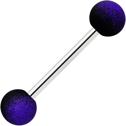 Purple Black Ombre Soft Finish Barbell Tongue Ring