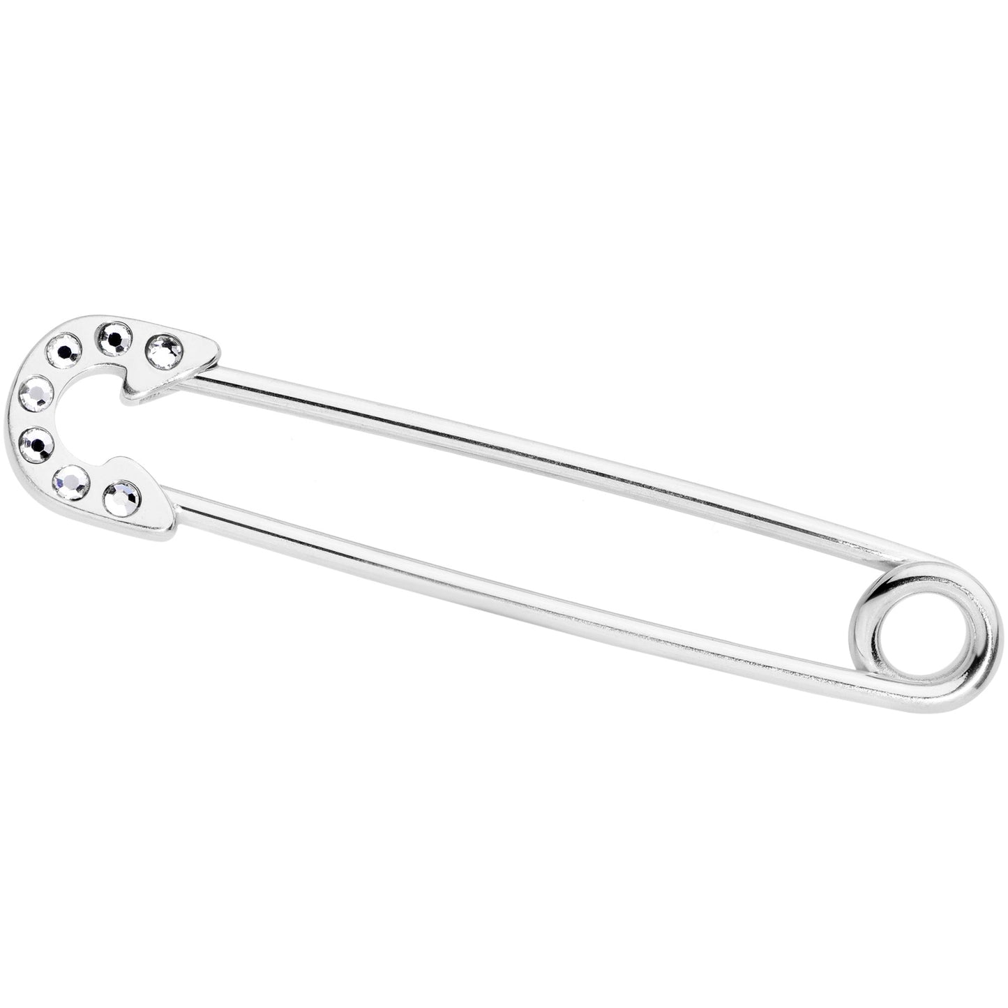 14G Clear Gem Punk Rock Safety Pin Industrial Barbell 38mm