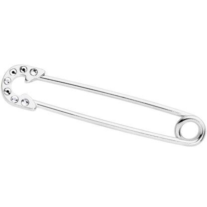 14G Clear Gem Punk Rock Safety Pin Industrial Barbell 38mm