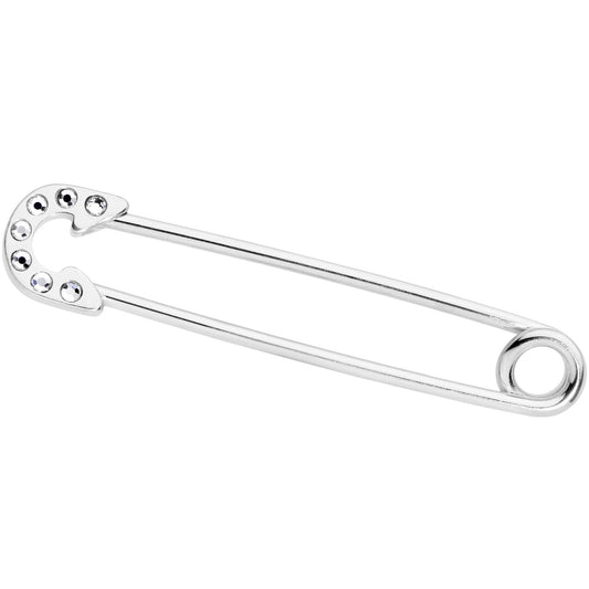 14G Clear Gem Punk Rock Safety Pin Industrial Barbell 38mm