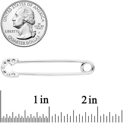 14G Clear Gem Punk Rock Safety Pin Industrial Barbell 38mm