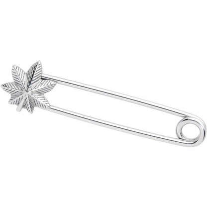 14G Pot Leaf Punk Rock Safety Pin Industrial Barbell 38mm