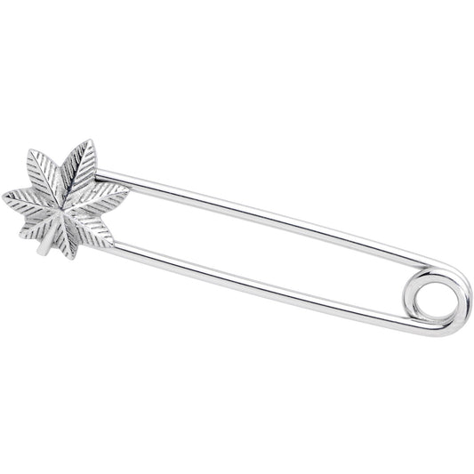 14G Pot Leaf Punk Rock Safety Pin Industrial Barbell 38mm
