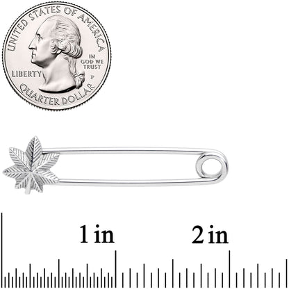 14G Pot Leaf Punk Rock Safety Pin Industrial Barbell 38mm