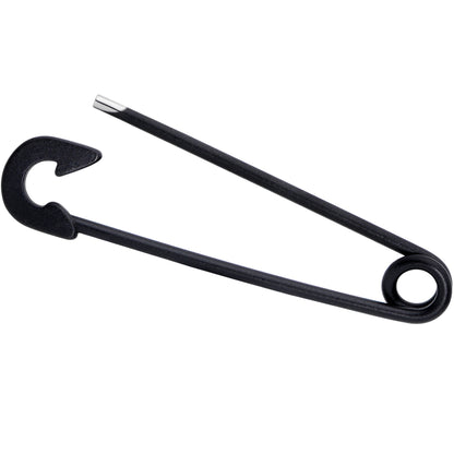 14G Black Matte Punk Rock Safety Pin Industrial Barbell 38mm