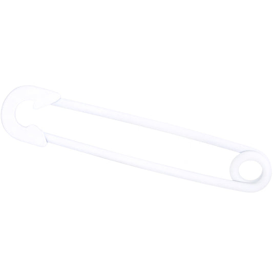 14G White Matte Punk Rock Safety Pin Industrial Barbell 38mm